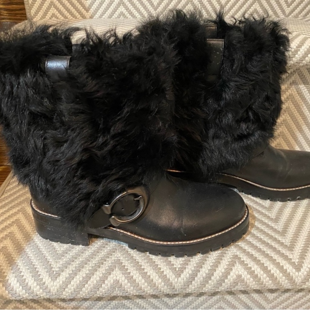 Coach Black Leather boots Worn once